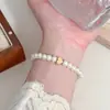 Pulsera de Perlas Irregulares Francesas Pulsera para Mujer Nicho Lujo Ligero Exquisita Moda Oro Media Pulsera Accesorios de Pulsera
