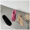 Pantuflas Maomao rojas para mujer con tacón medio y Baotou para invierno con forro polar y tacón grueso.