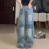 Jeans Retro Americano Talla Grande Desestructurados Tipo Cimitarra para Hombres y Mujeres 2025 Calle Alta Sueltos Pierna Ancha Casual Pantalones Caídos