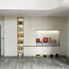 Gabinete de Entrada Hecho a Medida, Zapatero de Acero Inoxidable 304 de Alta Gama y Lujo, Gabinete Blanco de Entrada de Altura Completa