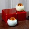 Yuerui Latas de Té Esmaltadas Cajas de Regalo Almacenamiento de Materiales Medicinales de Alta Gama Sello Pequeño Altar Cerámico Botella de Té Grande Vacía