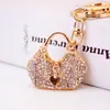 Lindo Bolso de Mano para Mujer de Aleación con Pedrería Bolso Corazón de Melocotón Llavero Accesorios para Bolsos de Mujer Llavero Colgante Regalo 288