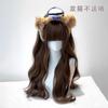 Peluca Lolita de Pelo Largo con Doble Cola de Caballo para Mujer, Popular en Redes Sociales, con Ondas Grandes, Cabello Largo y Rizado, Estilo Chica Dulce, Peluca Completa para Cabeza Estilo JK Japonés
