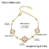 Acero Inoxidable Corte Cuadrado Borde de Pan Piedra de Vidrio Colgante Pendientes Collar Pulsera Set de Joyería Chapado en Oro de 18K
