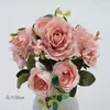 Flor de boda rosa, flor de seda, decoración de boda, hortensia falsa, flor de peonía rosa claro, floricultura