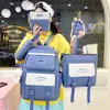 Mochila Escolar para Estudiante Invierno Nuevo Juego de Cinco Piezas Estudio Propio Tutoría Ropa de Trabajo Bolso de Mano de Gran Capacidad Mochila Casual de Moda
