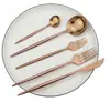 Conjunto de Faca e Garfo para Bife de Aço Inoxidável Transfronteiriço Faca e Garfo para Sobremesa Ocidentais Utensílios de Mesa Faca e Garfo Portugueses Utensílios de Mesa Cinco Conjuntos