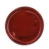 Lingrong Platos de Papel Recubierto Oro Rojo de 12 Pulgadas Fiesta de Cumpleaños Hogar Restaurante Papel Biodegradable de Grado Alimenticio