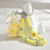 Llavero Creativo de Cadena Conejo Luminoso con Botella de Arena Líquida de Aceite Accesorio Acrílico Colgante de Botella de Aceite Accesorio para Bolsa