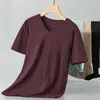 Camiseta de Manga Corta de Modal para Hombre 2026 Nuevo Verano Antibacteriana y Antiácaros Seda de Hielo Cuello en V Parte Superior con Sensación de Hielo Secado Rápido Mangas Medias