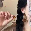 Pendientes Geométricos de Madera para Mujer, Pendientes Retro de Gama Alta para Otoño e Invierno, Pendientes de Estilo Étnico Estilo Chino Nuevo