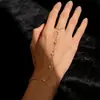 Aliexpress Mais Vendido Pulseira de Dedo em Camadas Moda Europeia e Americana Festa Sexy Corrente de Pulso com Strass Pulseira