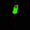 Primavera 2025 Material de Nailon Alto Contenido Sexy Luminoso Hueco Malla Body de Una Pieza Tres Puntos Ajustado Lencería