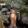 Taza Aislada Estilo Americano Sitarayuri, Acero Inoxidable, Gran Capacidad, con Popote, Taza de Café Gigante, Vacío