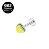 Liga de Titânio F136 Estrela de Cinco Pontas Resina Argola para Lábio Coração Titânio G23 Piercing para Lábio Adorno Labial Piercing de Osso da Orelha Joias para Body Piercing