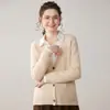 Cardigan Perezoso Estilo Francés~ de Cachemira para Mujer, Tejido de Punto Retorcido Retro, Chaqueta de Punto Holgada Simple con Cuello en V de Manga Larga para Mujer