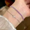 ¡Cadena de cuentas de colores! Pulsera de cordón de colores trenzado con flor de circonita, pulsera simple y elegante, joyería de diseño nicho al por mayor