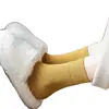 Meias grossas de fleece para outono e inverno femininas, de cano médio, meias quentes e confortáveis para maternidade, meias felpudas para dormir no chão