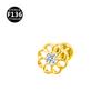 F136 Titânio Incrustado Zircônia Barra 1.0/1.2 Flor Folha Grossa Garra de Gato Dente Interno Unha do Lábio Unha do Osso da Orelha Joia para Piercing