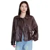 Chaqueta de Cuero para Motocicleta Estilo Nuevo Primavera y Otoño 2026 Abrigo Corto Versátil Casual Chaqueta Corta de Piel de Oveja para Mujer