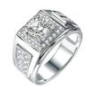 Anillo para hombre de diamantes redondos cuadrados modernos y elegantes, anillo para hombre popular en línea, estrella con incrustaciones, anillo de boda moderno