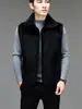 Chaleco cálido para hombre de imitación de piel de visón yingao invierno cremallera engrosado con felpa interior casual para mediana edad suéter transfronterizo venta al por mayor
