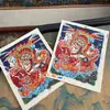 Thangka Pintado à Mão do Deus Branco da Riqueza de Hotong, Núcleo de Cartão 4*5