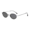 Gafas de Sol Semi-Rimadas de Titanio Puro 52 Montura Ovalada PJ75184 Estilo Old Money para Mujer Gafas de Sol con Protección UV MM98724 Modernas