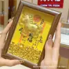 Año del Caballo, Hazte Rico Inmediatamente, Adorno con Marco Dorado para Exhibición en Mesa, Bendición del Palacio Celestial, Lingote Pequeño que Atrae la Riqueza, Cuenco del Tesoro, Regalo de Año Nuevo