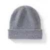 Atacado de Fábrica Caxemira Transfronteiriço Outono e Inverno Novo Estilo Primeira Linha Camada Dupla Espessada Cor Sólida Borda Enrolada Proteção de Orelha Quente Touca Chapéu
