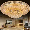 Lámpara de techo redonda de cristal LED con atmósfera de lujo Lámpara de cristal para sala de estar europea Iluminación de dormitorio Iluminación de restaurante