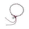 Pulsera de Hilo Rojo con Cuenta Redonda Ruyi de Caqui de Plata Pura 999 para Mujer, Joyería Versátil de Estilo Chino Nuevo Sencillo con Diseño Nacional B3205