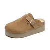 Zapatos Birkham con plataforma para mujer 2024 Nuevos de verano Perezosos Slip-on Medias Pantuflas Exteriores Zapatos Birkham Elevados