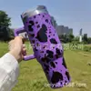 Novo Copo de Carro Footprint Cow de 40 oz Aço Inoxidável 304 Copo Térmico com Canudo para Uso no Carro Copo Gelado Frio