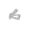 Anel Europeu e Americano de Luxo Leve Personalizado em Forma de Cobra Cravejado de Diamantes Cobre Zircônia Moda Abertura Anel Simples de Alta Qualidade Leopardo Mulheres