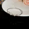 Pulsera Abierta de Perlas Irregulares Multicapa Incrustada de Diamantes Moda Retro Francesa Pulsera Versátil Joyería de Lujo Ligero de Alta Gama