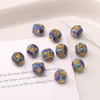 Contas Esféricas Lisas de Esmalte Cloisonné de 10mm Feitas à Mão para Pulseira de Miçangas DIY Chaveiro Material para Joias Acessórios Contas Soltas