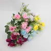 Buquê de flores artificiais de alta qualidade, modelo Imperial Concubine, com 7 rosas pequenas e 14 rosas pequenas em formato de diamante.