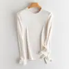 Camiseta Térmica Antibacteriana de Seda de Morera, Polar Delgado, Canalé, Alta Elasticidad, Manga Larga, Cuello Redondo/Semi-Alto/Alto