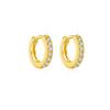Comercio exterior popular 7 mm Europa y Estados Unidos transfronterizos 925 plata de ley redondo micro incrustación circón de color moda pendientes de botón para el día a día mujeres