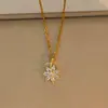 Colar para Mulheres Não Desbota Verão Pequeno e Fofo Temperamento Colar de Aço Titânio Versátil Joia de Alto Padrão Corrente Simples para Clavícula