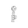 Pulseira de aço inoxidável com pingentes de letra de luxo 26 letras com zircônia transparente requintada A-Z Acessórios para joias DIY