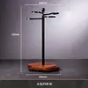 Estante Integrado para Copas de Vino y Decantadores de Madera de Caucho Importada, Estante de Exhibición Invertido para Cristalería, Estante de Almacenamiento para Copas de Vino