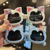 Gatito Lazo Gafas de Sol Polarizadas para Niños Caricatura Linda Patas Suaves de Silicona Gafas de Sol Moda Dulce Niña
