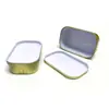 Caja ciega de hojalata Empaque Caja vacía Lata ovalada de almacenamiento Lata de hojalata Imitación de comida enlatada Caricatura Comida miniatura Juguete de hojalata