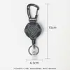 Hebilla de tracción fácil creativa de fábrica para escalada al aire libre, clip de cable de acero para insignia, clip trasero de cinturón, llavero retráctil automático, juego de tarjetas