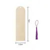 Marcador de Página de Madeira Transfronteiriço da Amazon com Borla Grafite Artesanato de Madeira DIY Marcador de Página Retangular em Branco Pingente Marcador de Página