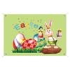 Suministros del Fabricante Tela de Fondo de Conejo de Pascua Transfronterizo Decoración Exterior Bandera Colgante Poliéster 100D Impresión Digital