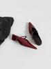Medias Pantuflas de Altura Creciente de Estilo Francés para Mujer con una Sola Tira, Punta Puntiaguda de Charol, Sandalias Versátiles Slip-On con Boca en V