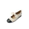 Zapatos Mary Jane de lazo de color dulce suave de piel de oveja entera primavera 2025 tacón bajo grueso punta redonda zapatos de cuero mujer